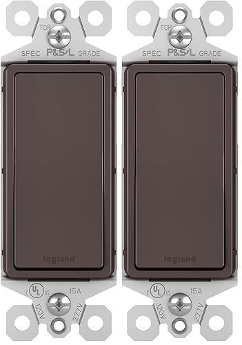 Vista 8 de Legrand Radiant TM874DBCC6 Interruptor de pared basculante de 15 amperios, interruptores de luz decorativa de 4 vías, bronce oscuro (1 unidad)