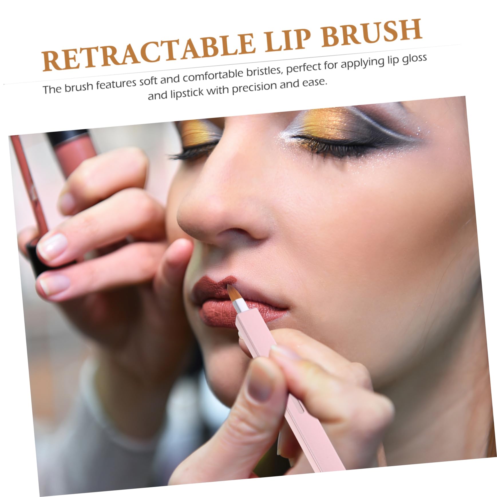 LIFKOME Portable Lip Brush Spoolie 2-in-1 Lipstick Lip Gloss Applicator for On-the-go Touch-up