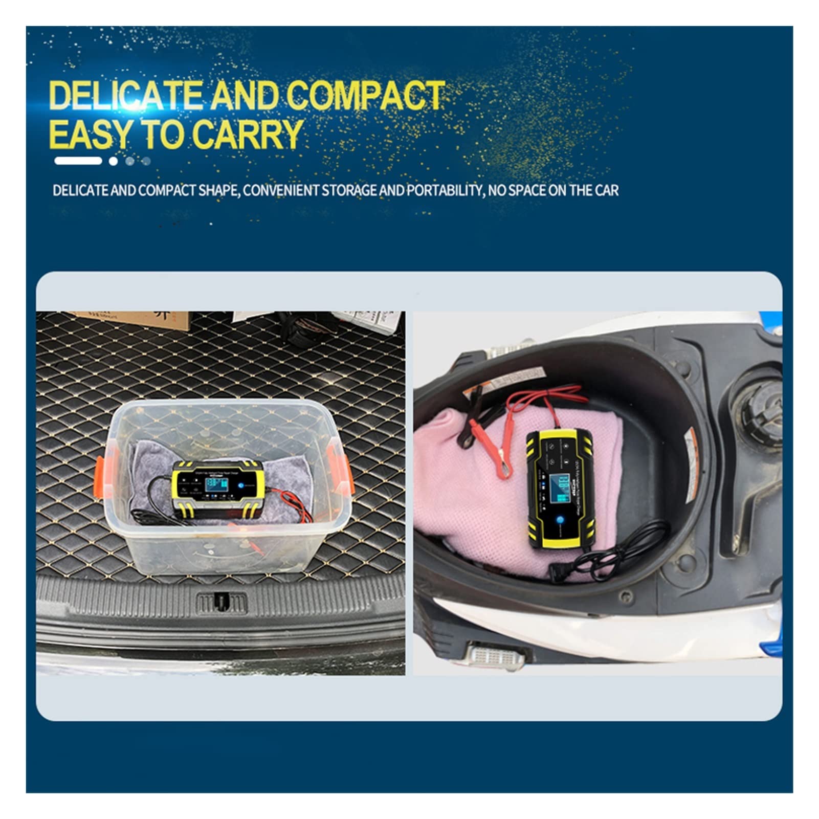 Cargador de Bateria, Cargador de batería de coche 12/24V 8A pantalla táctil reparación de pulso LCD carga rápida húmedo seco plomo ácido LCD Digital