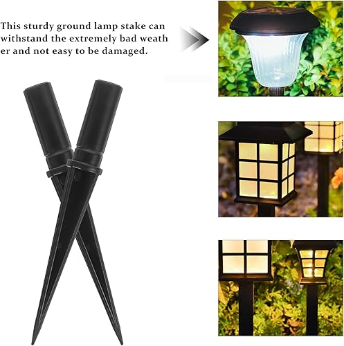 Miniatura 8 de Estaca de repuesto de metal para luces solares, estacas de luz solar LED al aire libre para jardines, patio, camino, césped, lámparas de poste