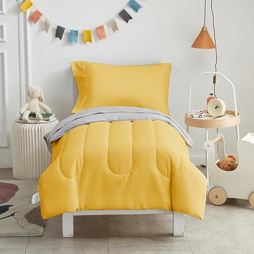 Miniatura 2 de UOZZI BEDDING Juego de sábanas para niños pequeños de 4 piezas, ultra suave y transpirable, incluye edredón, sábana encimera, sábana bajera y funda