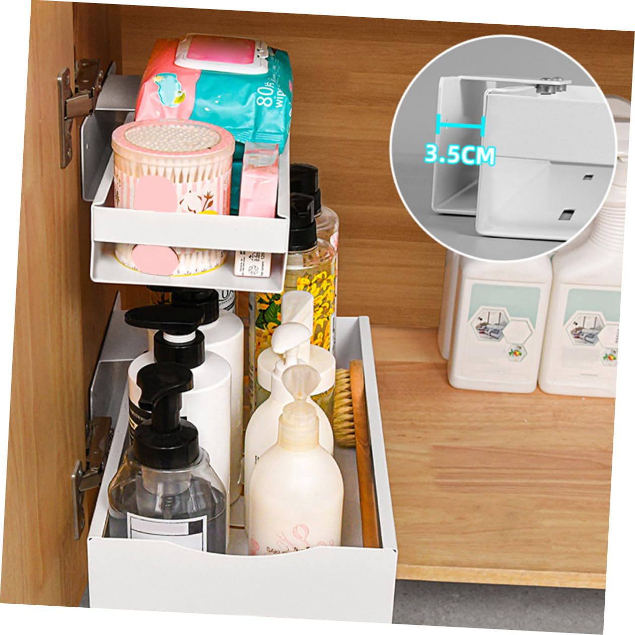 Alipis Scaffale Portaoggetti in Acciaio Inossidabile - Cassetto Scorrevole per Cucina Organizer Espandibile per Mobiletto Sottolavello Facile da Usare