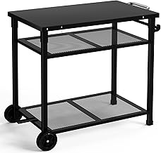 Chariot Pour Plancha-Table de barbecue avec 3 étages