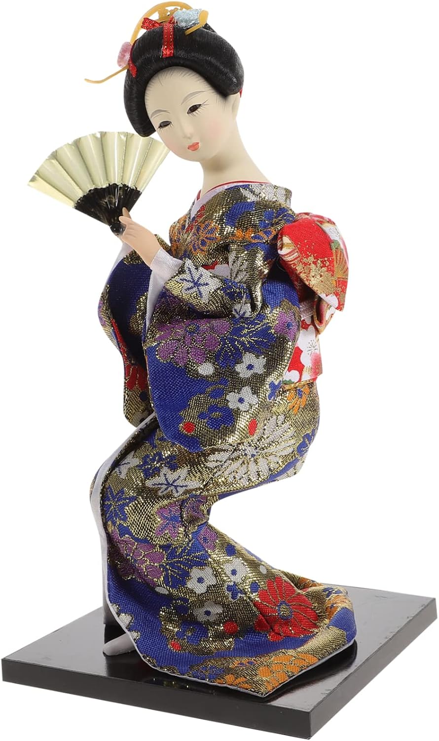 Amosfun 1pc Japanese Doll Decorative Ornament Traditional Japanese Figurine for Unique for Collectors Random Pattern Kimono Design