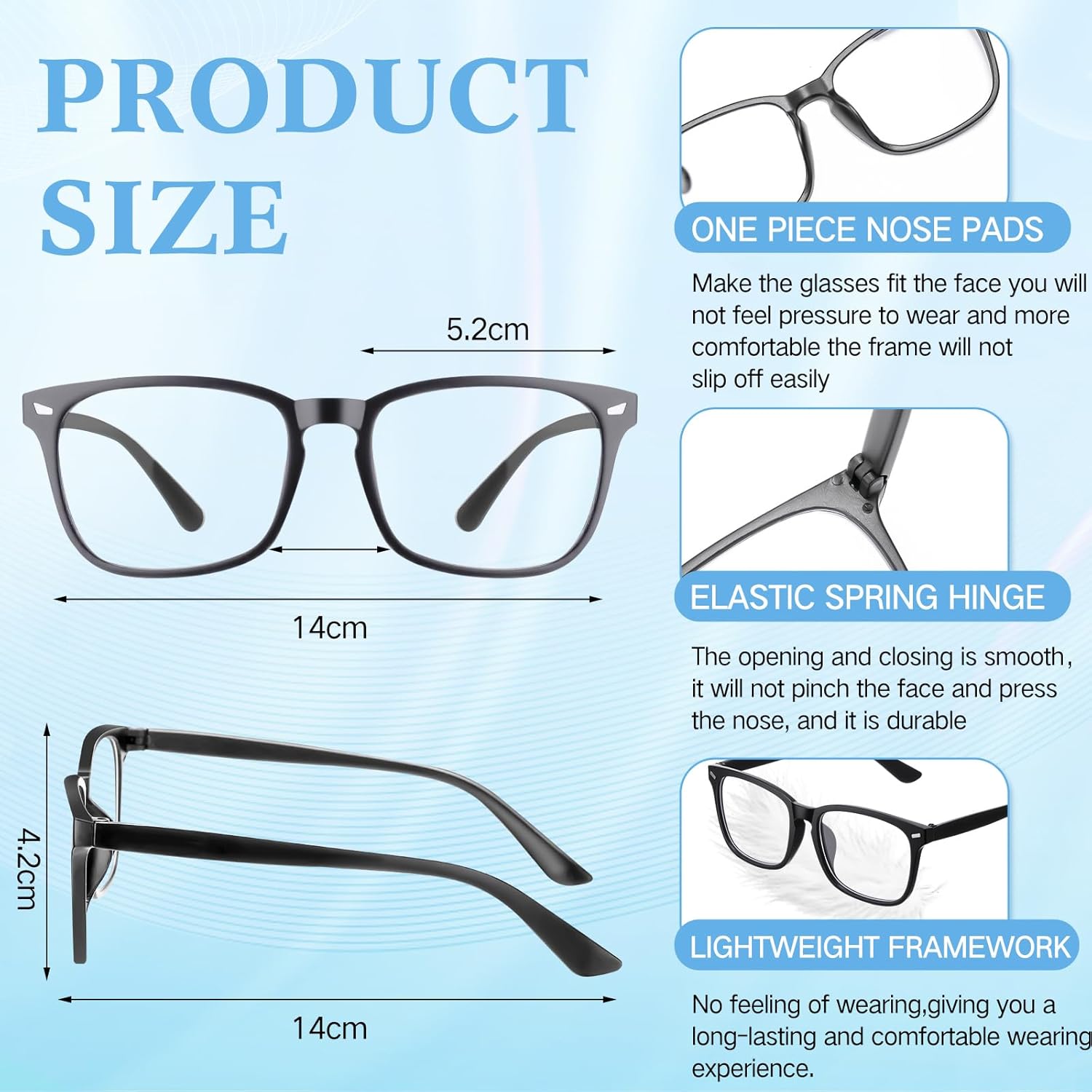 Jerify 18 Pack Blue Light Glasses for Women Men, Bluelight Blocking Glasses for Computer Reading Phone Screen Gaming TV - Image 2