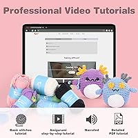 Vista 4 de Kit de ganchillo para principiantes: kit de ganchillo de 2 piezas, crea el primero, incluye gancho, hilo suave y accesorios, manualidades