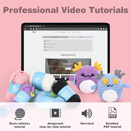 Miniatura 4 de Kit de ganchillo para principiantes kit de ganchillo de 2 piezas, crea el primero, incluye gancho, hilo suave y accesorios, manualidades para