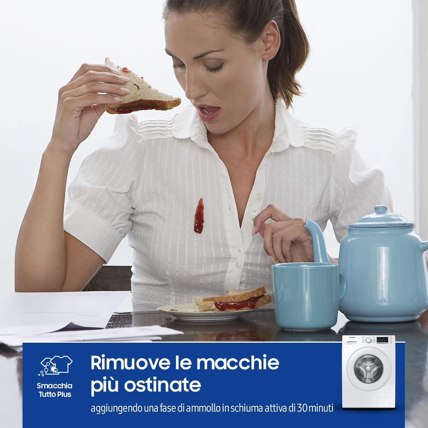 Samsung Lavatrice Crystal Clean WW80TA046TT, Libera installazione, 8 Kg, 1400 RPM, Classe B, Ecobubble, Vapore, Carica Frontale, 60l x 85h x 55p cm Samsung Lavatrice Crystal Clean WW80TA046TT, Libera installazione, 8 Kg, 1400 RPM, Classe B, Ecobubble, Vapore, Carica Frontale, 60l x 85h x 55p cm