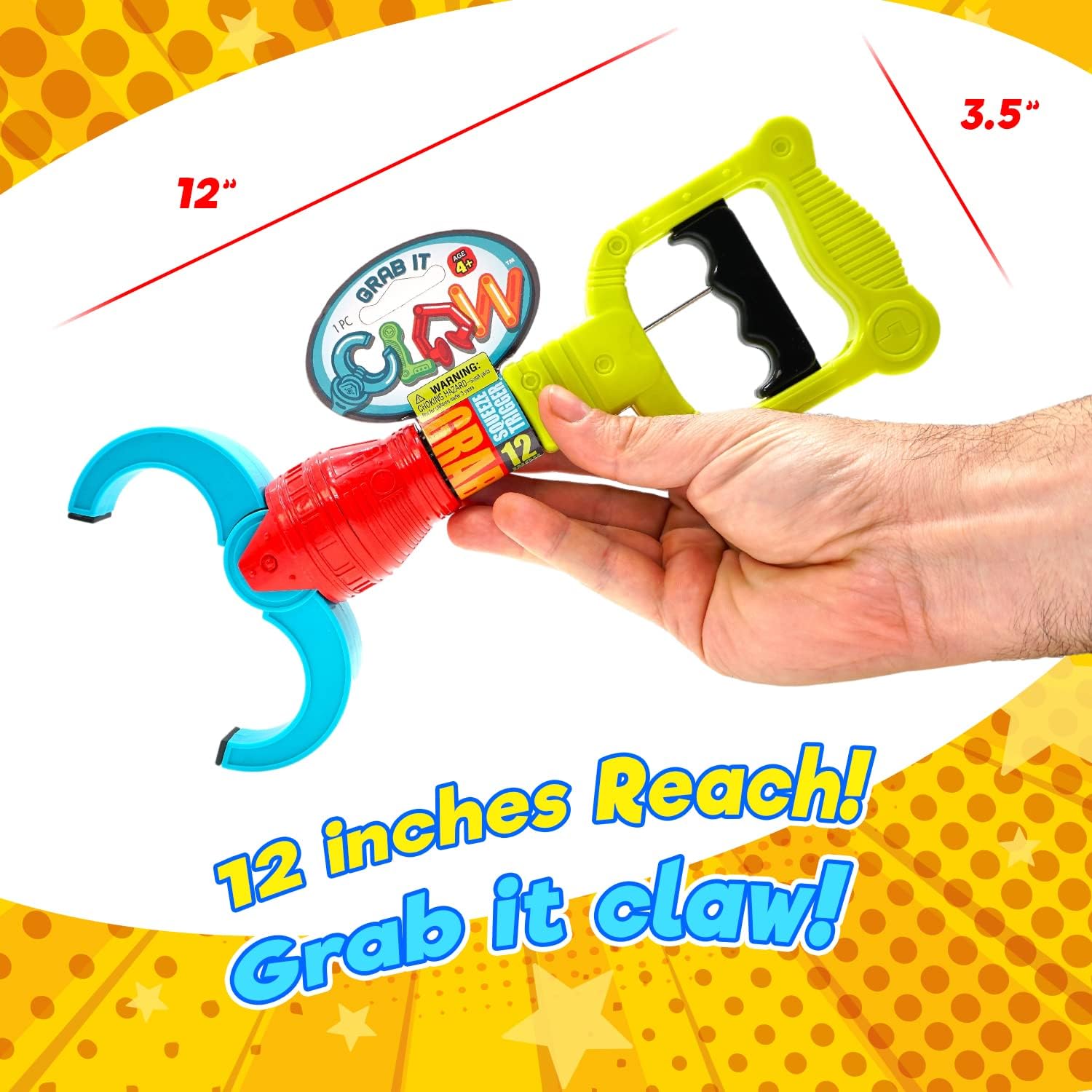 JA-RU Grab It Claw Grabber Toy (6 Pack) – 12 Inch Robot Claw Grabber Pickup Tool for Kids, Hand Eye Coordination Toys, Robot Party Favors, Birthday Gifts & Classroom Prizes. 5617-6s
