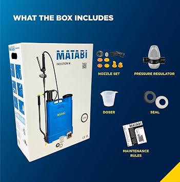 Matabi Evolution 16 - Garden Sprayer 16L - Pressure Regulator, Nozzle Set