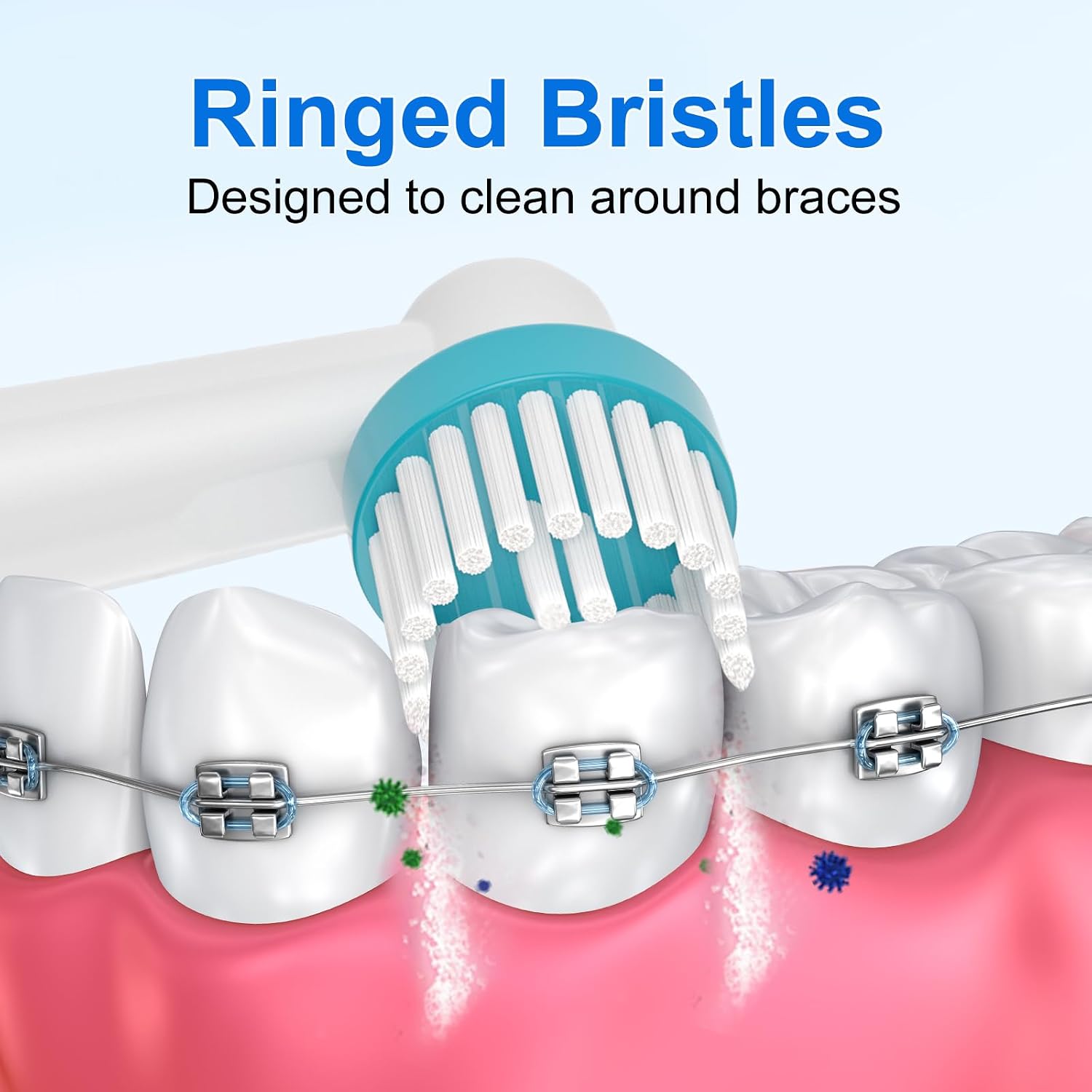 8pcs Interspace and 8pcs Ortho Care Replacement Heads Compatible with Oral B Electric Toothbrush, White. image 5