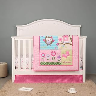 Brandream Garden Birds Floral Crib Bedding Set