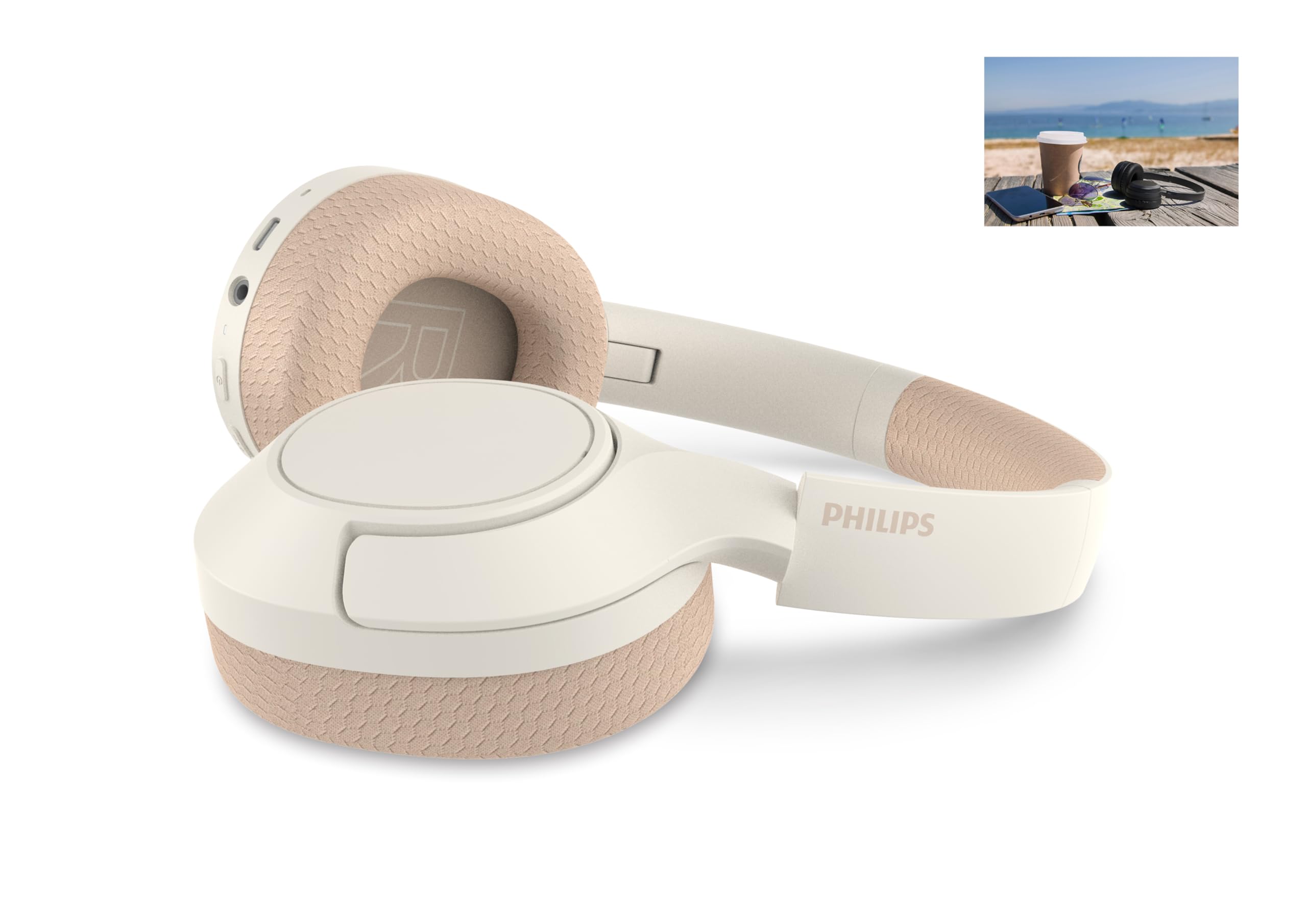 Philips Auriculares inalámbricos con micrófono | ANC Noise Cancelling Pro | Batería de 60 Horas | Comodidad Plegable y Ligera | Bajos dinámicos Trabajo | Viajes | Juegos y música