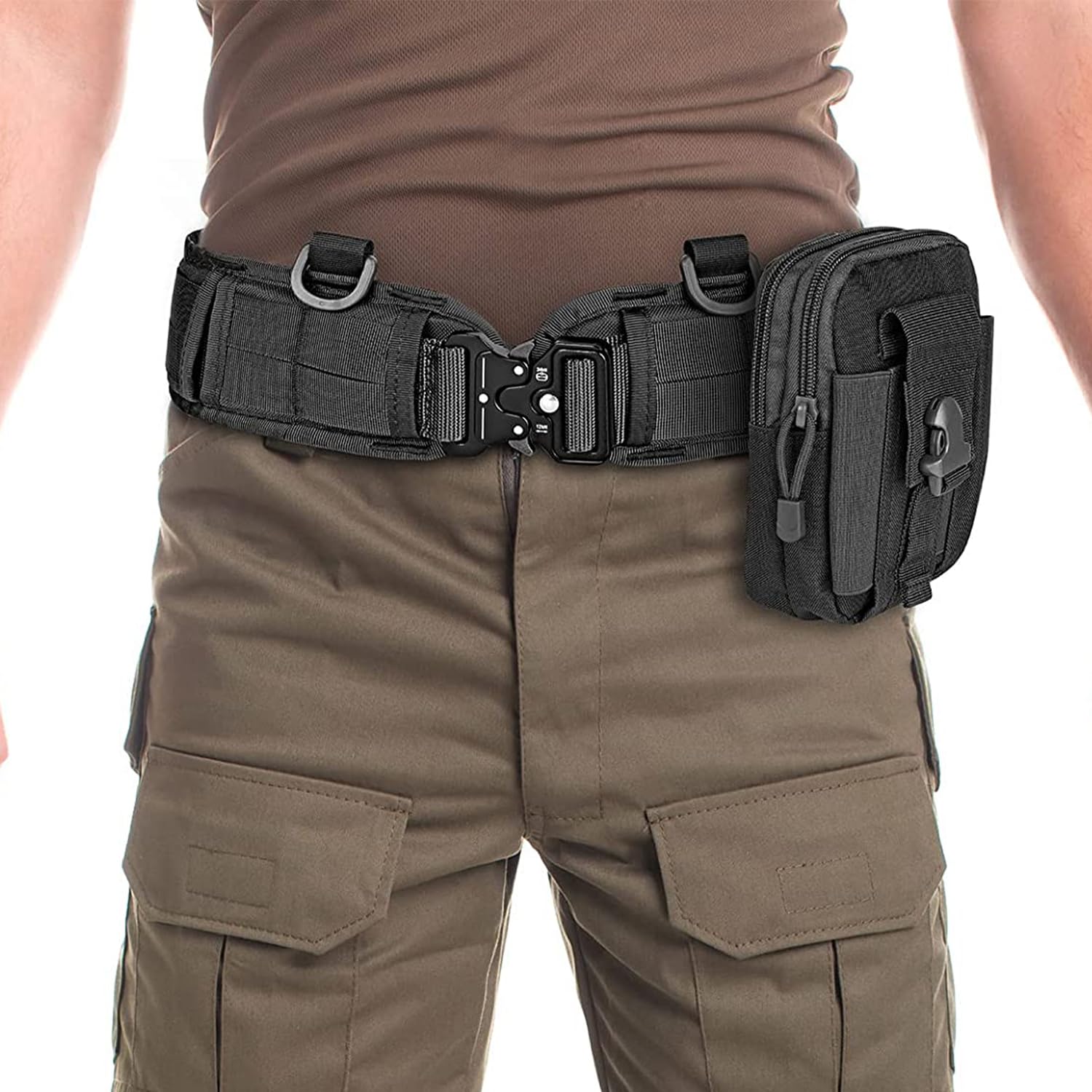 Molle Battle Belt Set Tactical Military Airsoft Belt Hebilla ajustable de liberación rápida con bolsillo molle y gancho
