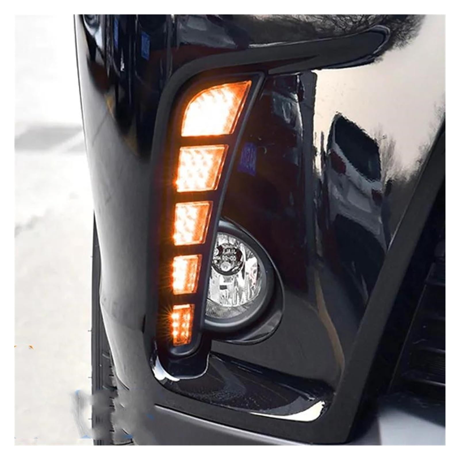 Światła przeciwmgielne 12V Samochodowe Światła Dzienne LED DRL Dla Highlander 2018 2019 Automatyczna Lampa Przeciwmgielna Żółty Kierunkowskaz Światła Do Jazdy Dziennej