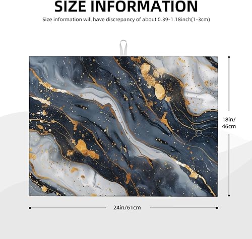 Vista 172 de Tapete de secado de platos de limón de 18 x 24 pulgadas para encimera de cocina, almohadilla absorbente de microfibra para escurrir platos, tapetes