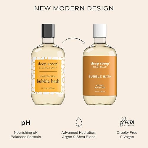 Miniatura 32 de Deep Steep Baño de burbujas, manzanilla lavanda, 17 onzas (paquete de 2) – Remojo calmante con manteca de karité, aceite de argán, aloe vera