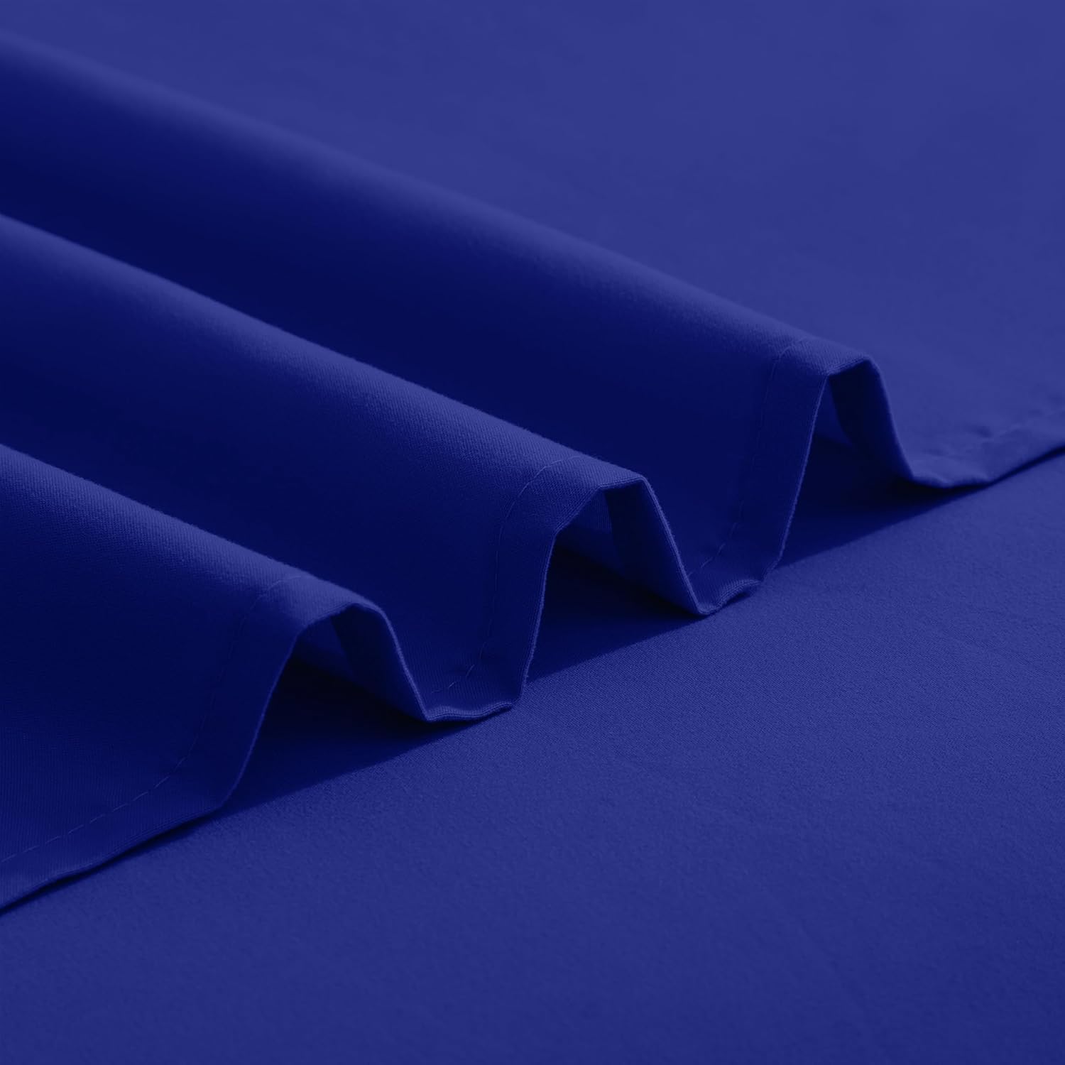 Elegant Comfort Luxurious 1500 Premium Hotel Quality Microfiber Three Line Embroidered Softest 5-Piece Bed Sheet Set, Wrinkle And Fade Resistant, Split King, Royal Blue