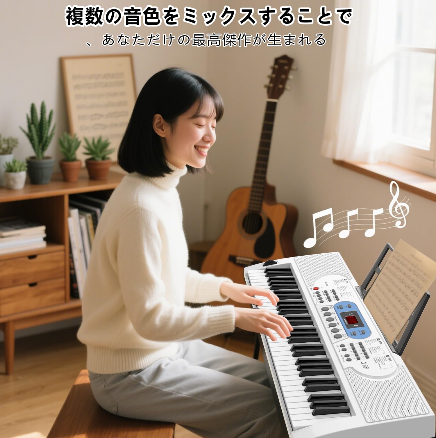 Amazon.co.jp: 電子ピアノ 61鍵盤 キーボード ピアノ 70デモ曲 200音色