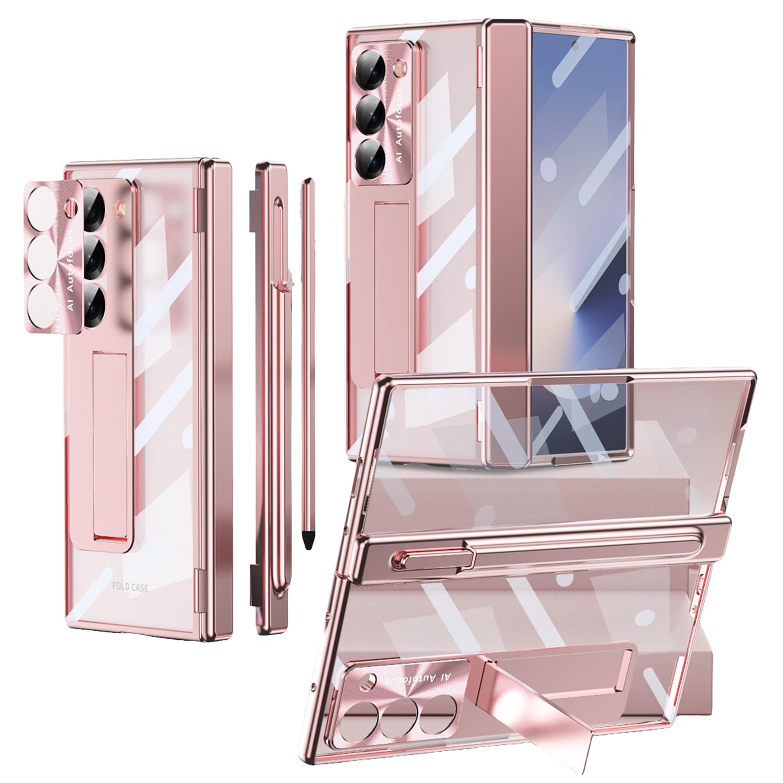 Galvanik Hülle für Samsung Galaxy Z Fold 8 Ultra, Dünne Kristallklar