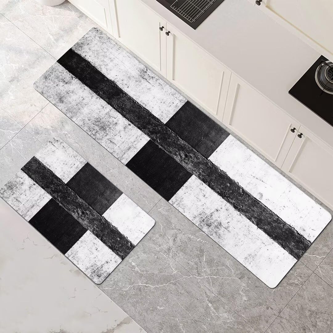 Alfombra cocina lavable antideslizante y alfombra baño de secado rápido 2 piezas Cross 1-1071