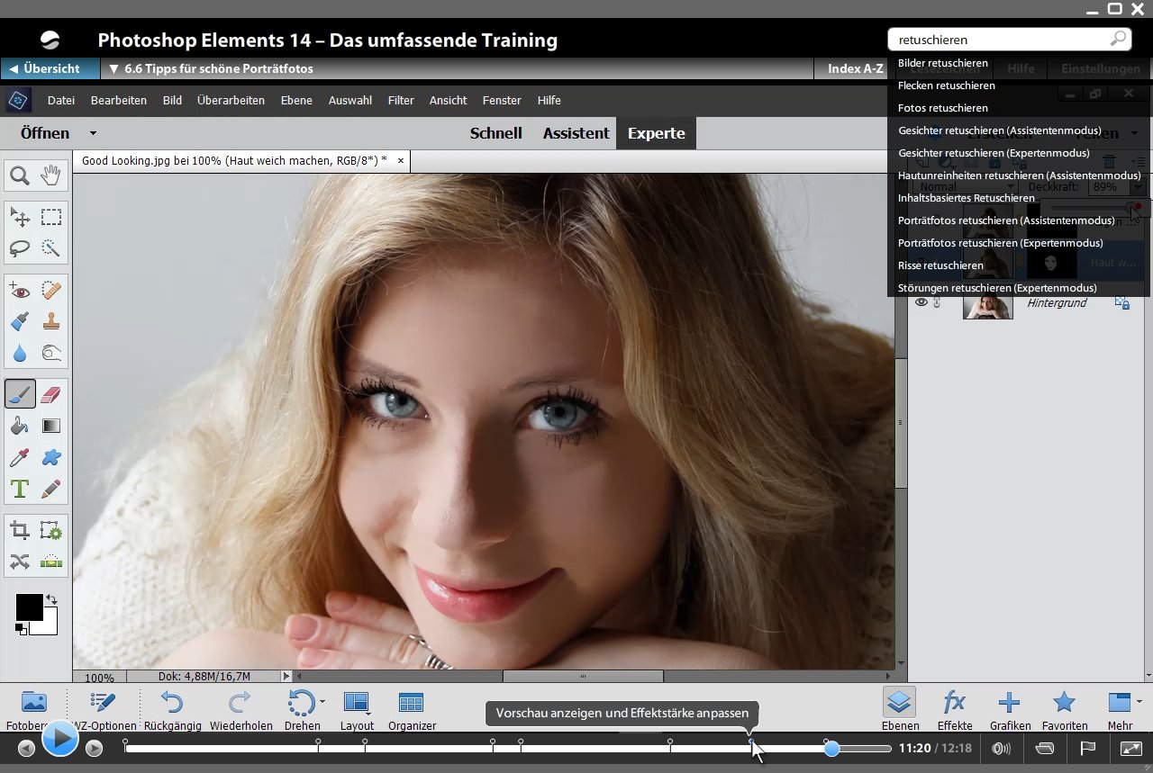 Photoshop Elements 14 - Die verständliche Video-Anleitung für perfekte Fotos - auch ohne Vorkenntnisse: Fotoimport, Schnellkorrektur, Detailbearbeitung im Expertenmodus und Präsentation als Diashow, Fotobuch oder Webgalerie