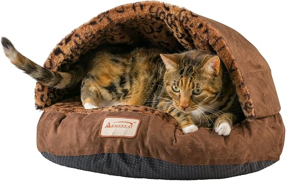 Armarkat Cat Bed, Mocha and Leopard