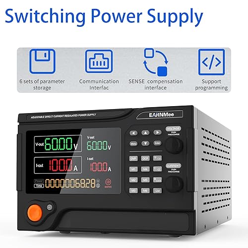 Miniatura 9 de Fuente de alimentación CC 30V 150A, 4500W de alta potencia, programable variable ajustable, conmutación regulada, fuente de alimentación de banco