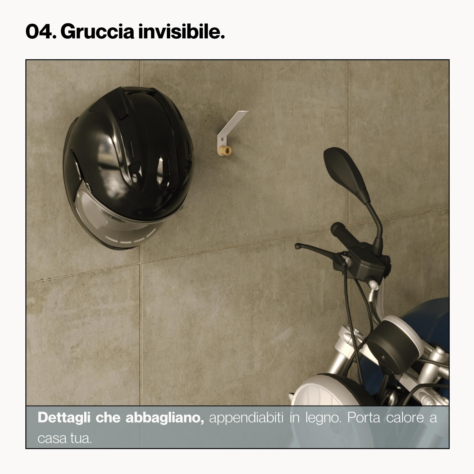 Porta casco moto da parete, appendi casco moto in metallo, portacasco e giacche da parete. Elegante e resistente. (2)