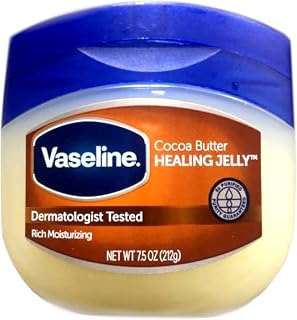 Vaseline Petroleum Jelly Cocoa Butter 7.5 oz Pack of 10 - Locks in Moisture Heals Dry Cracked Skin