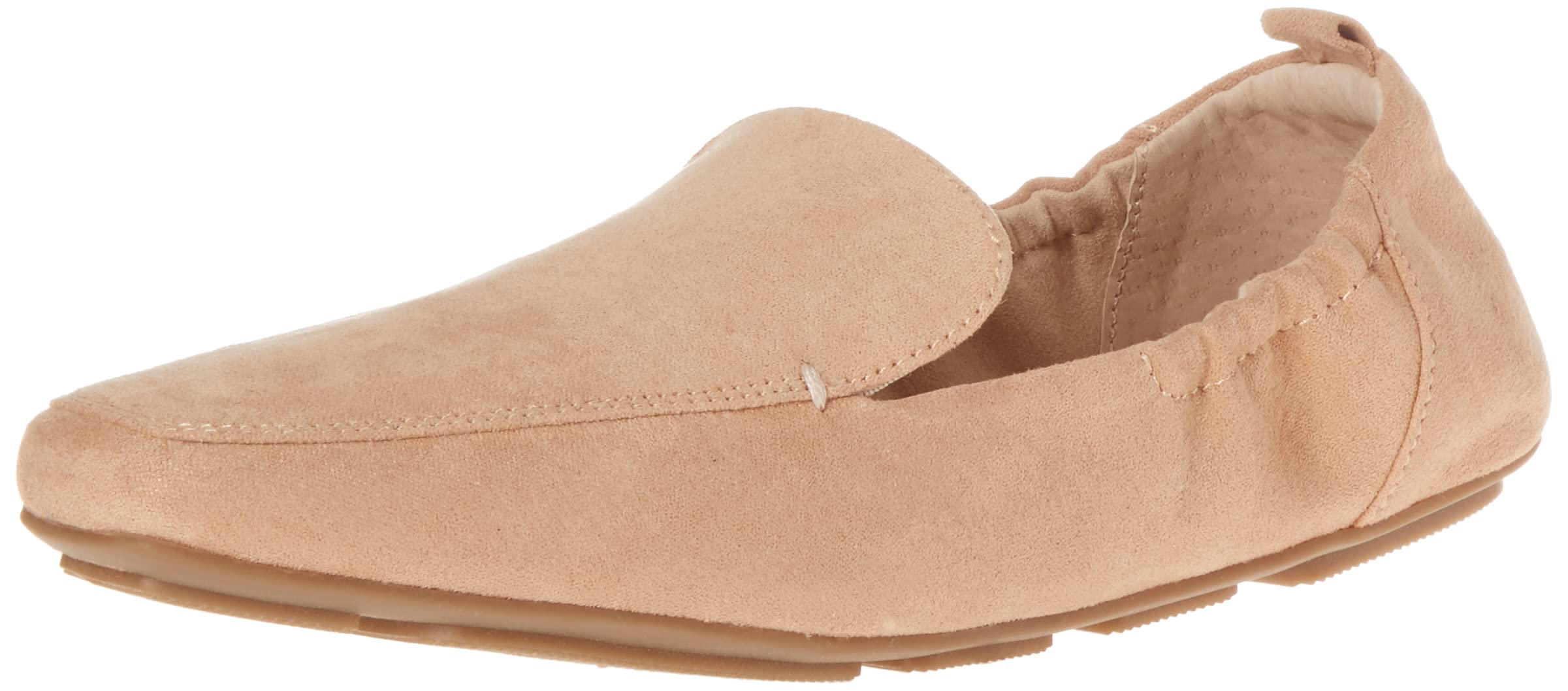 Amazon Essentials Women's Square Toe Soft Slip on Loafer, Sand Microsuede, 8.5