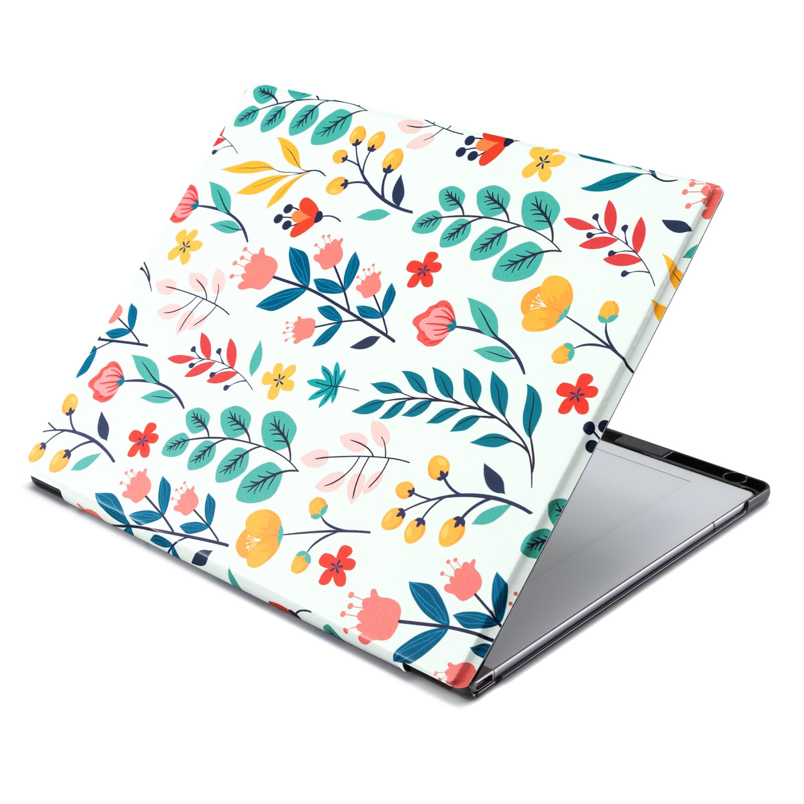 CoBak Case for Remarkable 2 Paper Tablet - Lightweight and Hard Back Shell Protective Book Folio Cover with Built-in Pen Holder - for 10.3" 2020 Released, Floral-Auqa