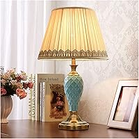 Vista 5 de JITEM Lámpara de Mesa American Country Lámpara de mesa con interruptor de botón Sala de estar Dormitorio de cerámica E27 lámpara de escritorio