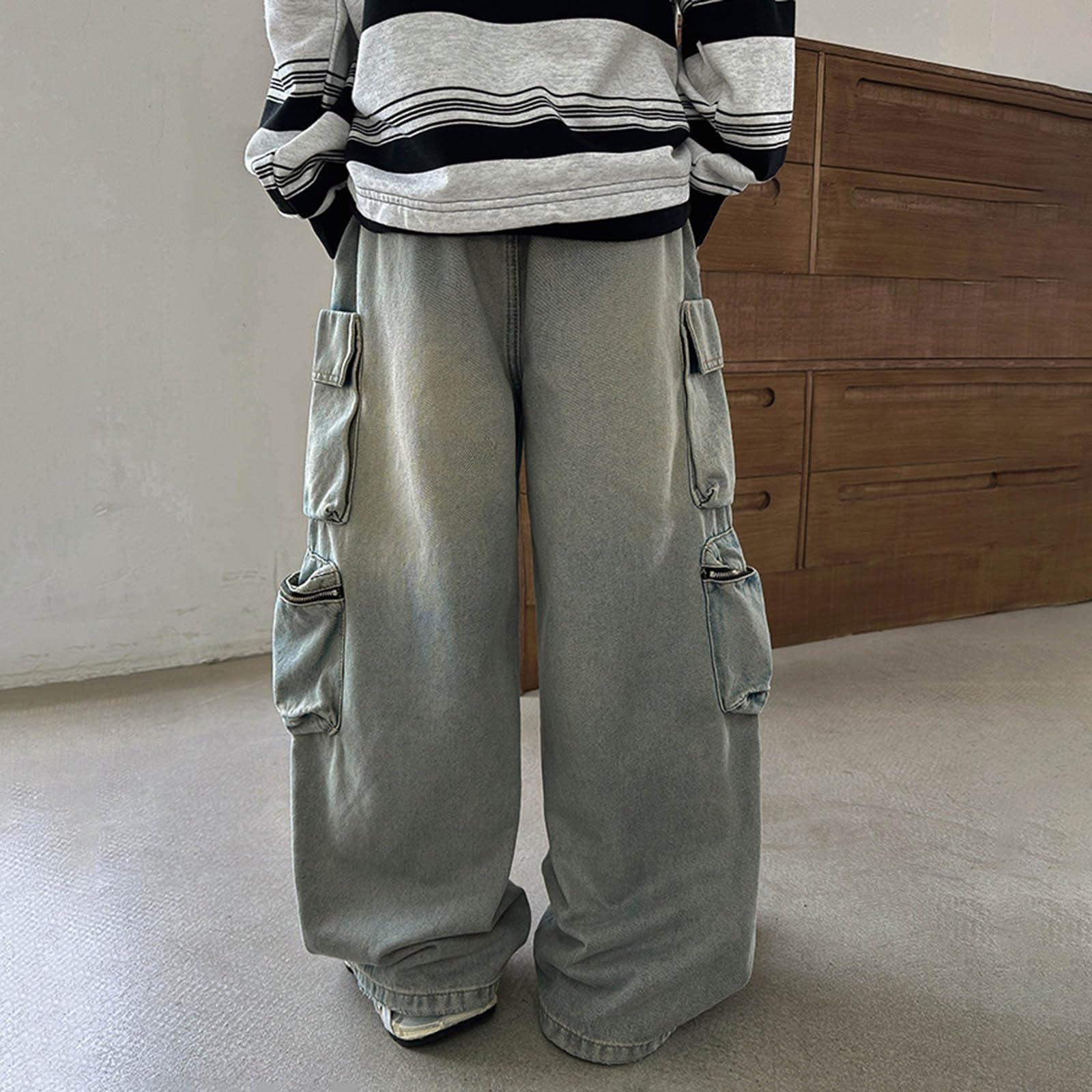 Generico Pantaloni Elegant Bambino-Pantaloni Cargo da Ragazzo, Jeans Classici in Denim per Bambini e Ragazzi, Comodi Pantaloni Casual con più Tasche, Pantaloni Lunghi Resistenti per la Scuola