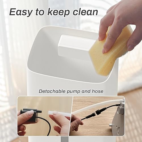 Miniatura 8 de LACIDOLL Humidificadores de niebla cálida y fría para dormitorio y hogar, humidificador silencioso de 2.1 galones para habitaciones grandes de hasta