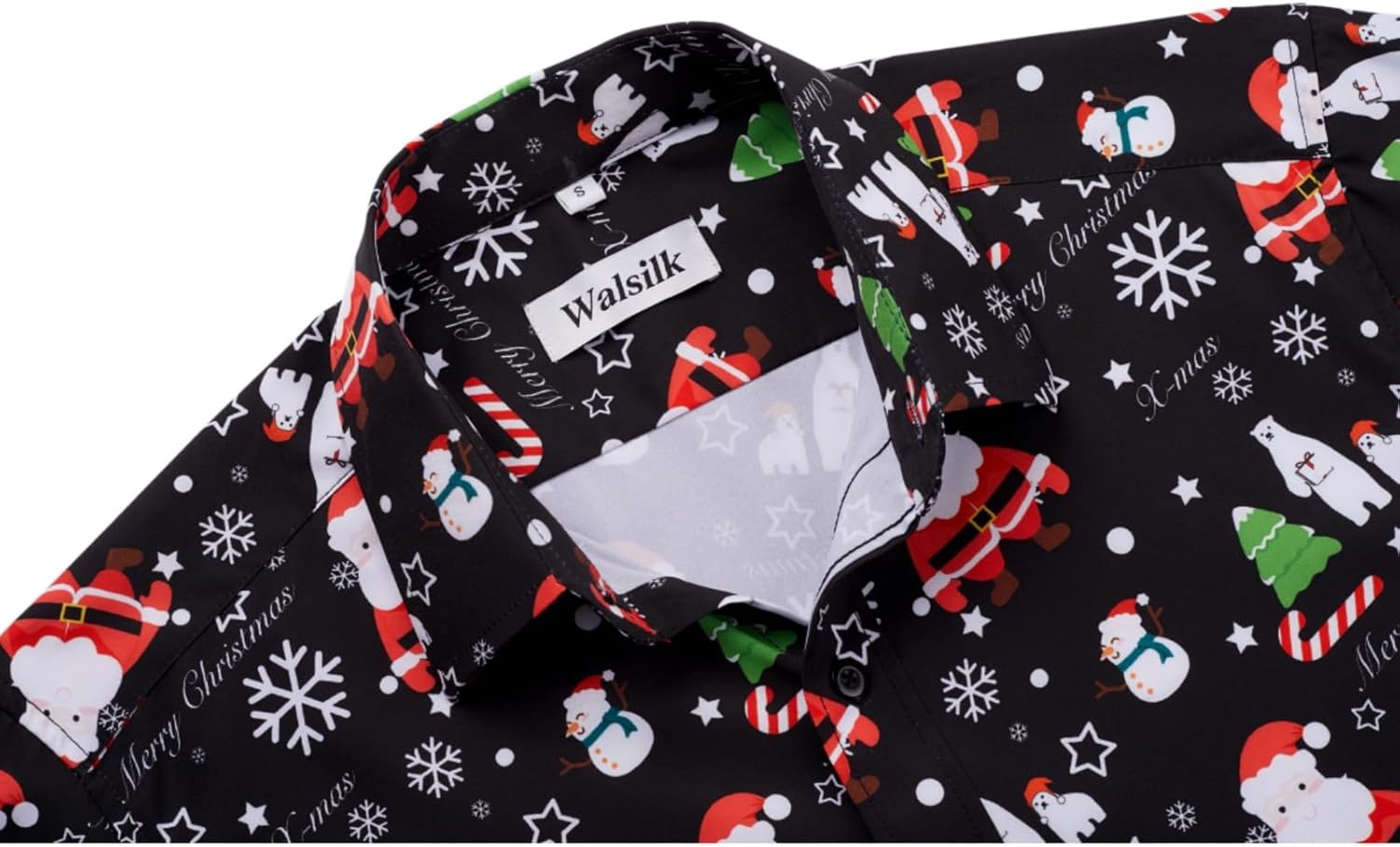 Christmas Hawaiian Button Down Shirt for Men Xmas Santa Printed Casual Beach Short Sleeve Shirts - Image 4