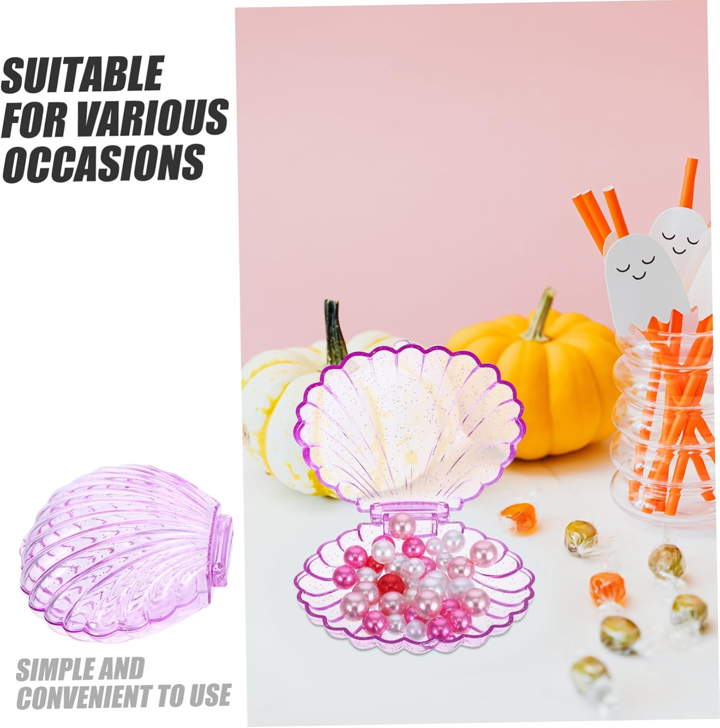 Versatile Candy Holders Party Favors Shell Trinket Tray Birthday Candy Boxes Shower Treat Containers
