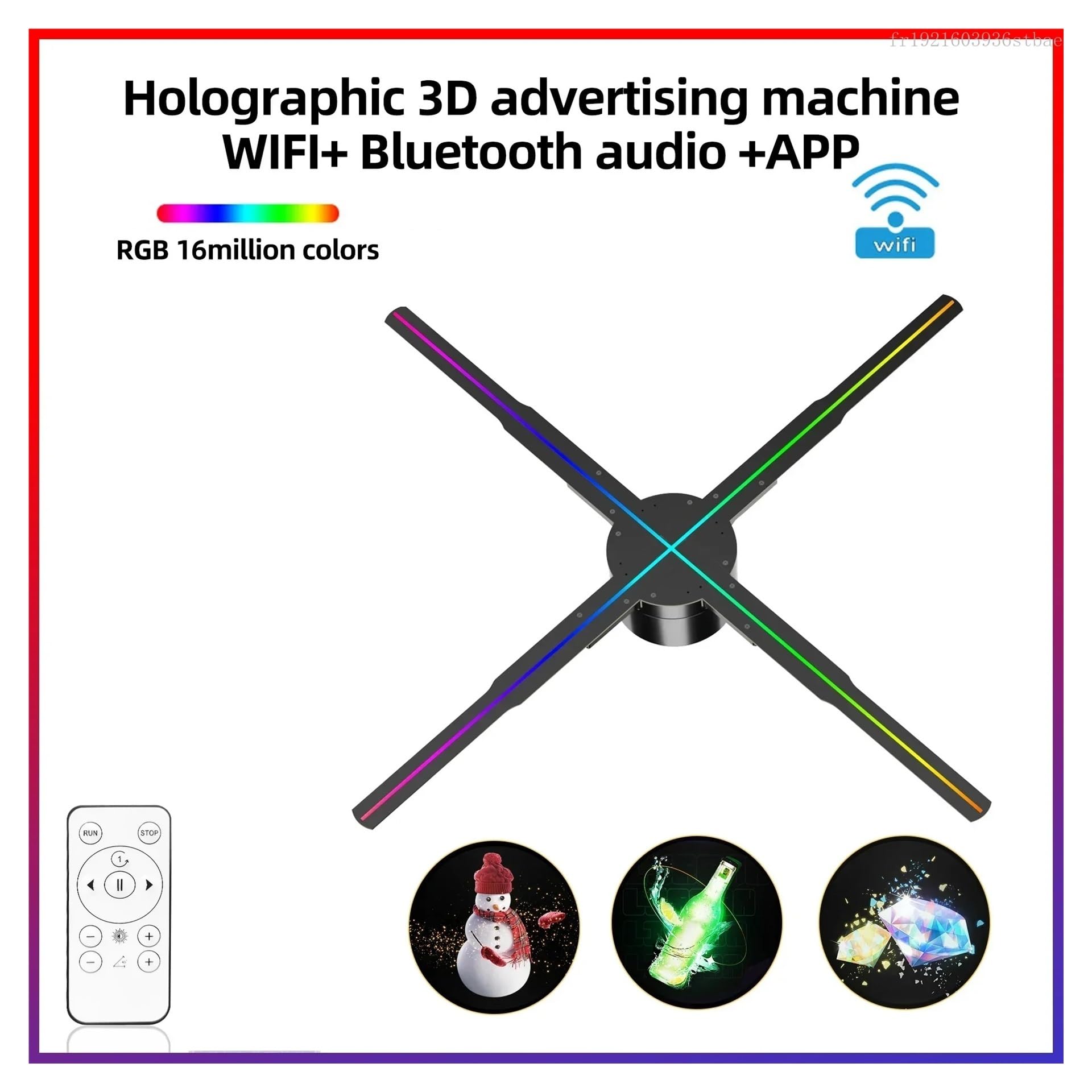 Projecteur Holographique 3D, Éclairage De Logo Publicitaire, Lampe Signalisation À LED, Cornes P50 Vitrine de Vente au détail