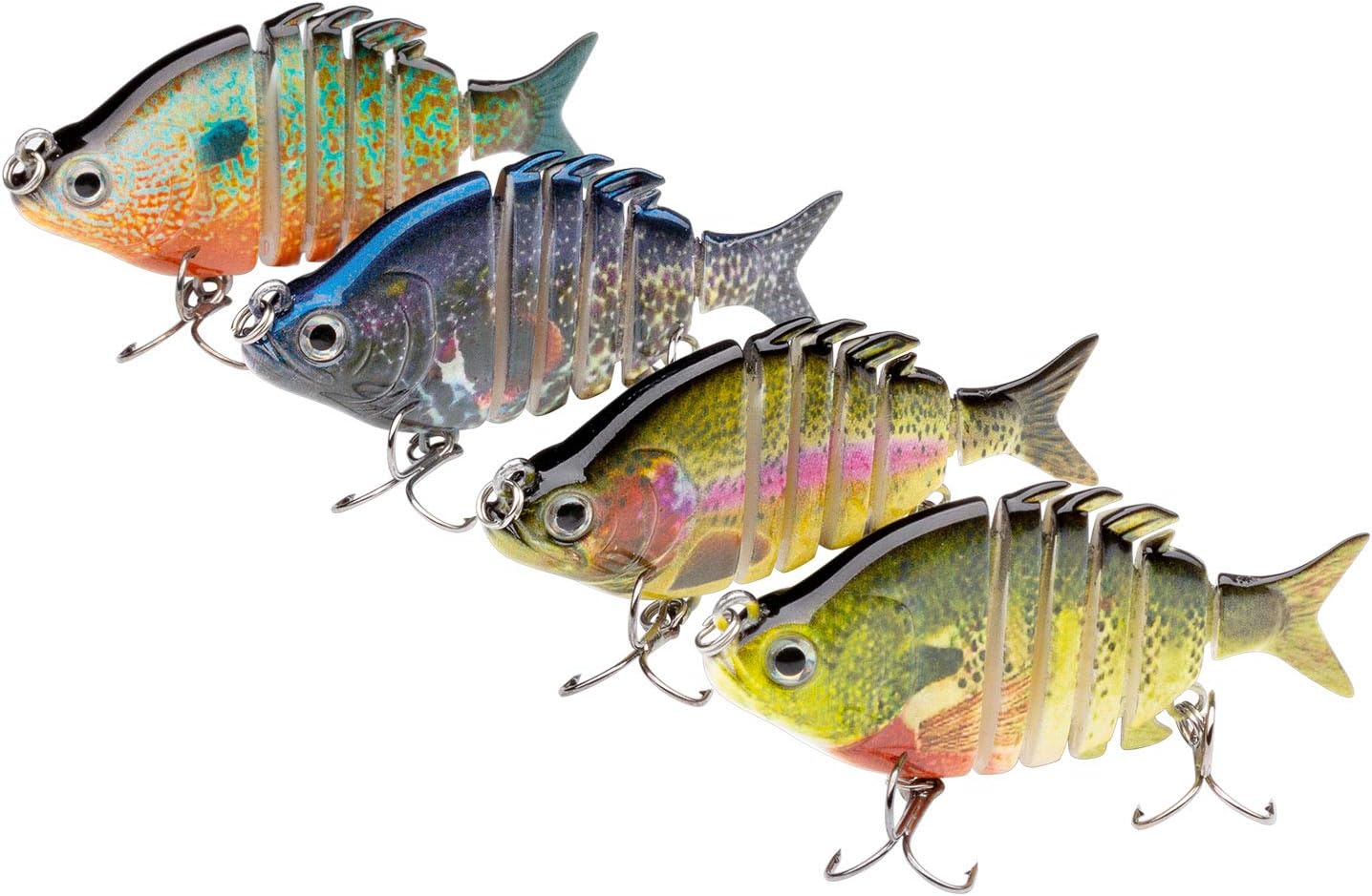 Bassdash SwimPanfish 2019 New 2.5"/0.34oz Hard Bluegill Swimbaits Multi