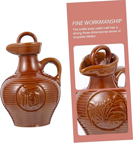 Miniatura 5 de YARNOW Dispensador de jarra de arcilla, botellas vacías para bebidas, dispensador de jarra de agua, contenedor de vino, botella de servir, jarra de