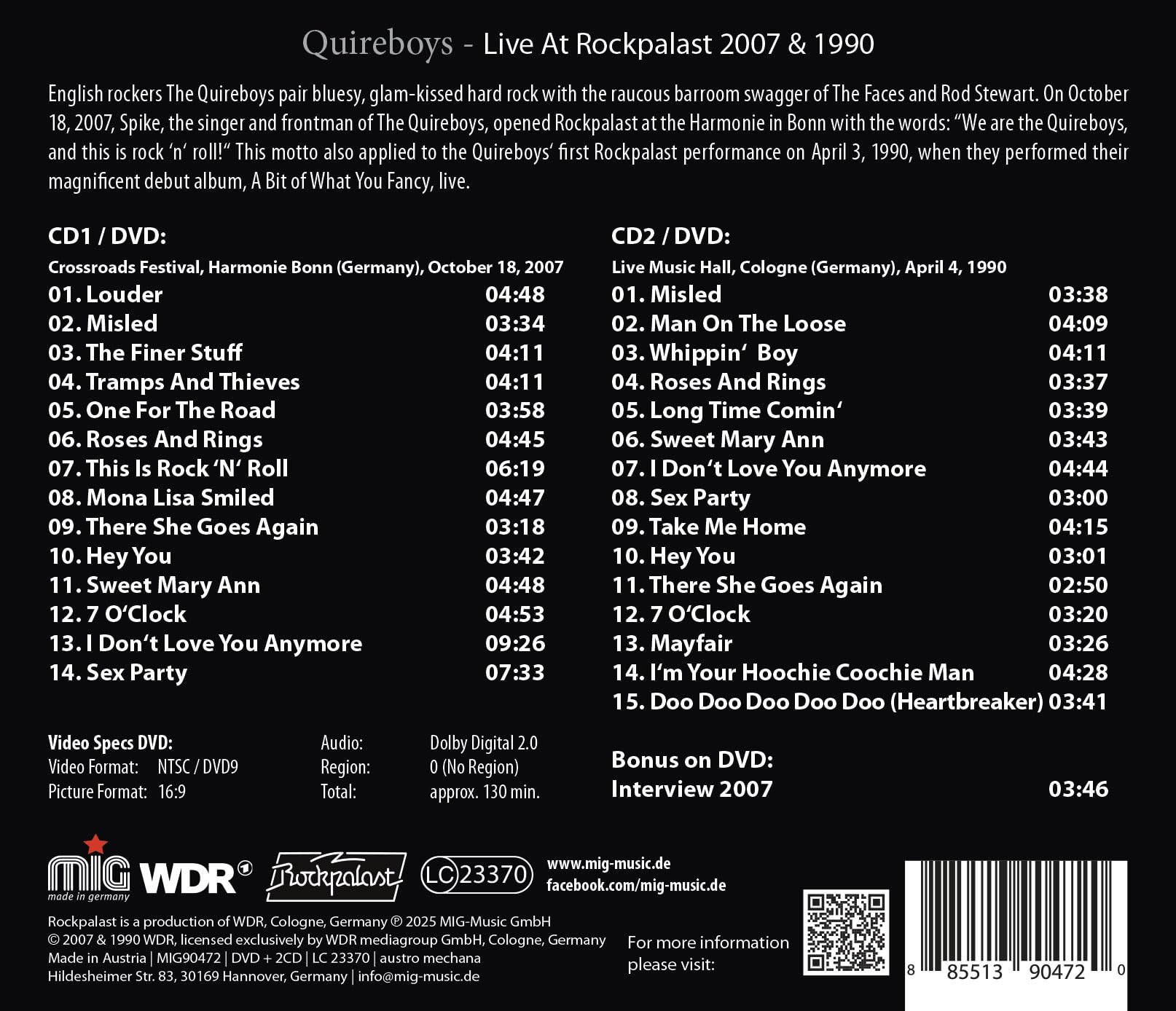 Image secondaire de Live at Rockpalast : Concerts de 2007 et 1990 en CD et DVD