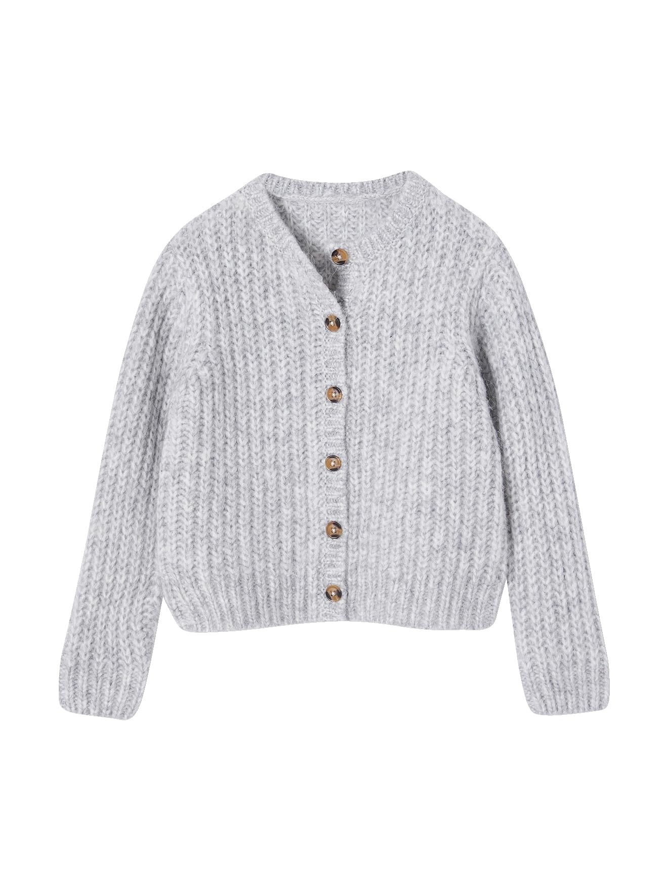 VERTBAUDET Gilet Fille Loose Maille mousseuse Gris chiné 6A