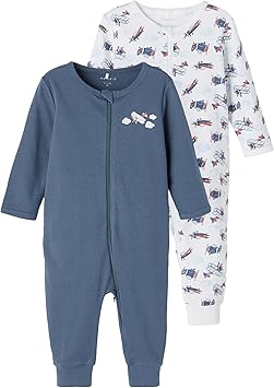 Name It Baby,Clothing,Baby Boys 0-24m,Sleepwear & Robes,Sleepsuits Name It Pack of 2 Baby Sleepsuit Zip