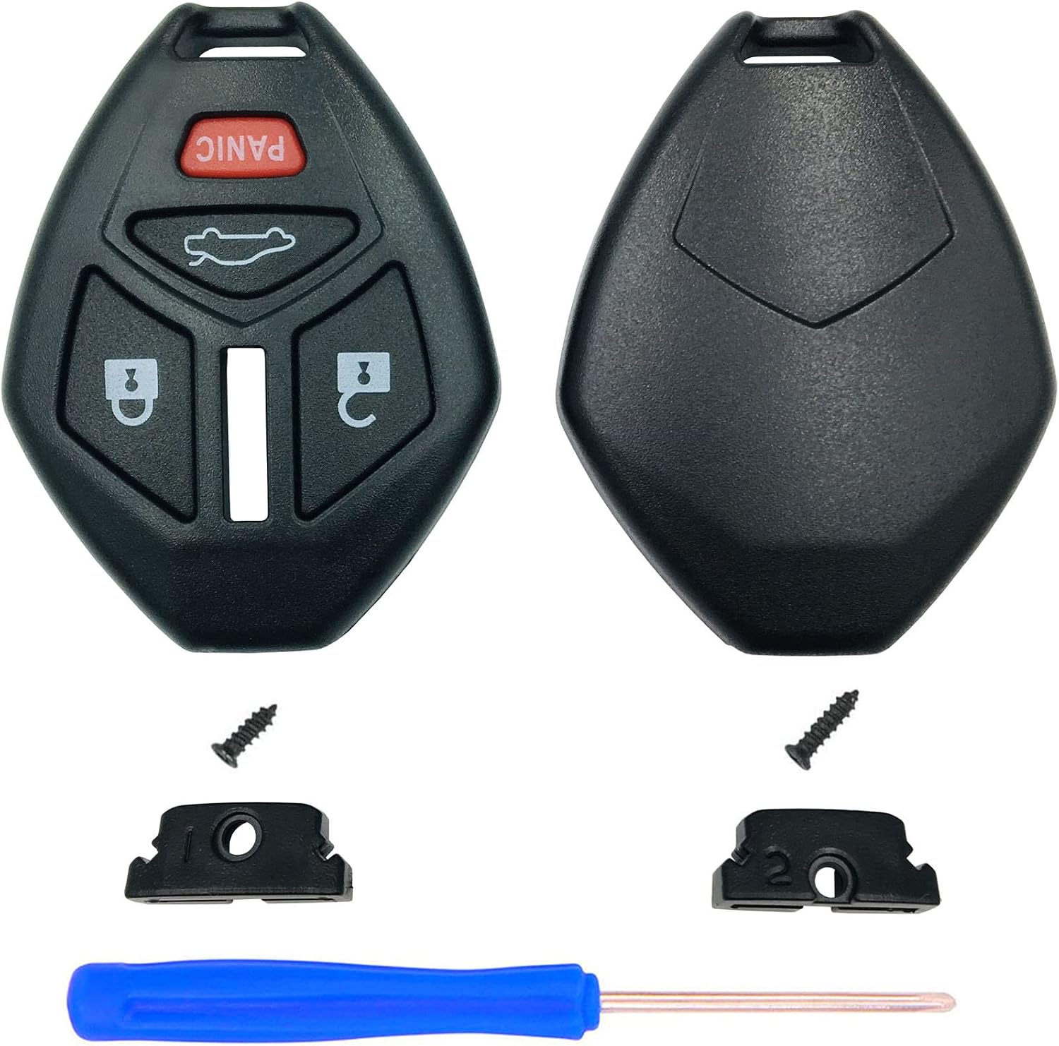 Cutting Not Required - Replacement Keyless Entry Remote Key Fob Shell Case for Mitsubishi Eclipse Endeavor Galant Lancer Outlander Car Key Fob Cover (4 Button-Pack1)