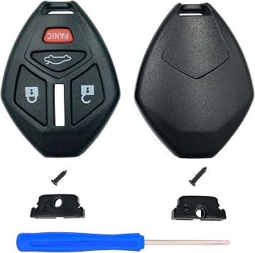 Cutting Not Required - Replacement Keyless Entry Remote Key Fob Shell Case for Mitsubishi Eclipse Endeavor Galant Lancer Outlander Car Key Fob Cover 4 Button-Pack1