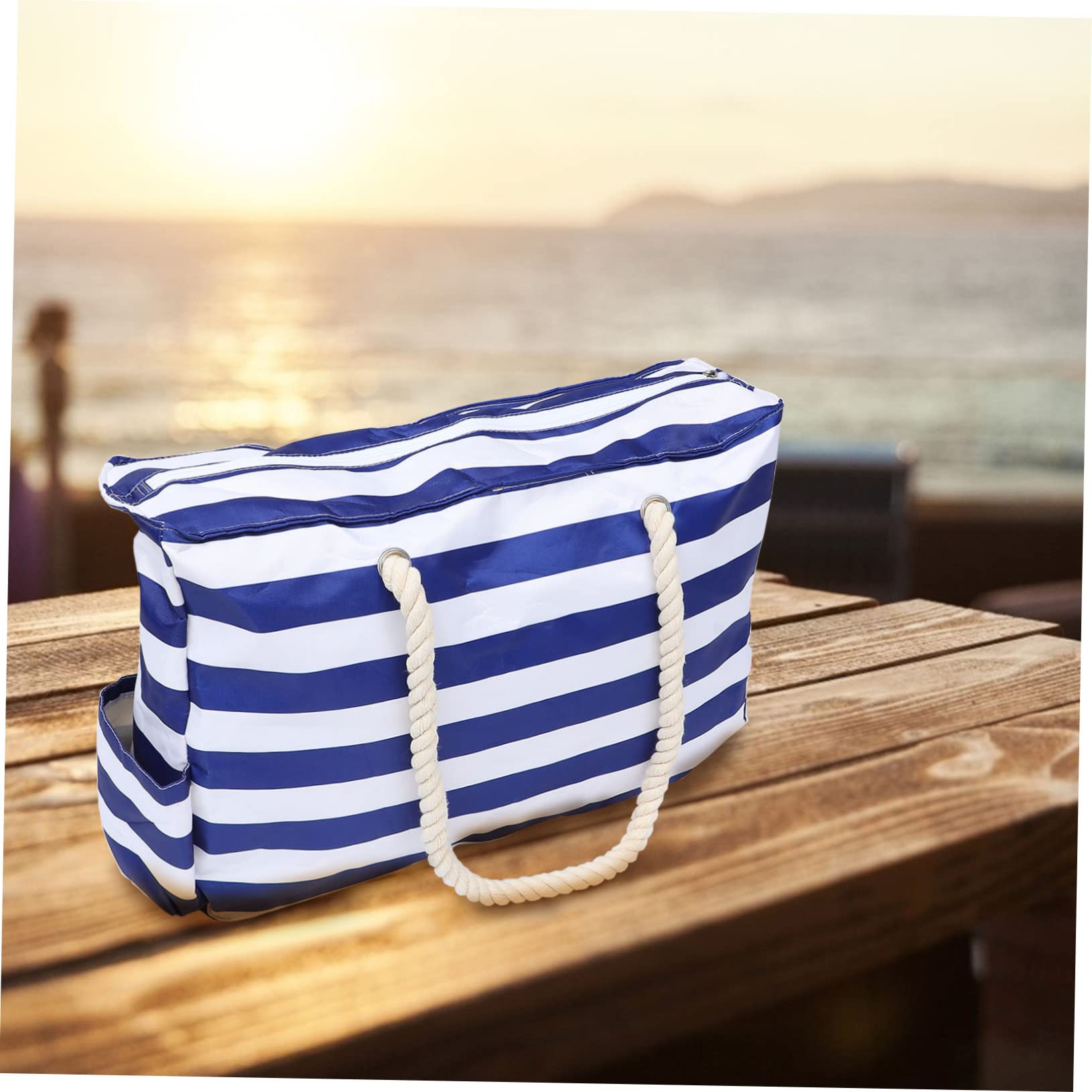 ibasenice Sac de Plage Imperméable Grand Sac Toile Pochette pour Activités de Plein Air à Main Extérieur avec Porte-clés Intégré et Poches Extérieures