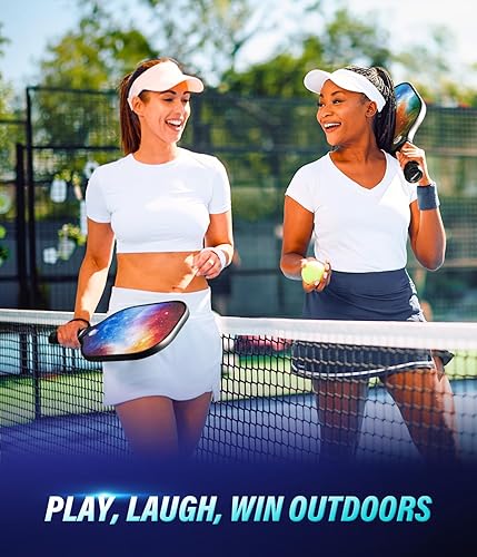 Miniatura 7 de Hicober Juego de 2 palas de pickleball aprobadas por USAPA con 6 bolas, paletas de superficie de fibra de vidrio para hombres y mujeres, mezcla de