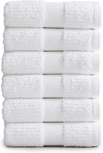 Market & Place Juego de toallas de mano de lujo 100% algodón, súper suaves, de secado rápido y altamente absorbentes, texturizadas acanaladas, 550
