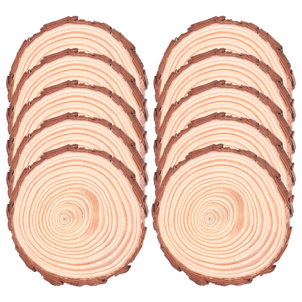 12 Piezas Rodajas de Madera Natural Redondas para Manualidades