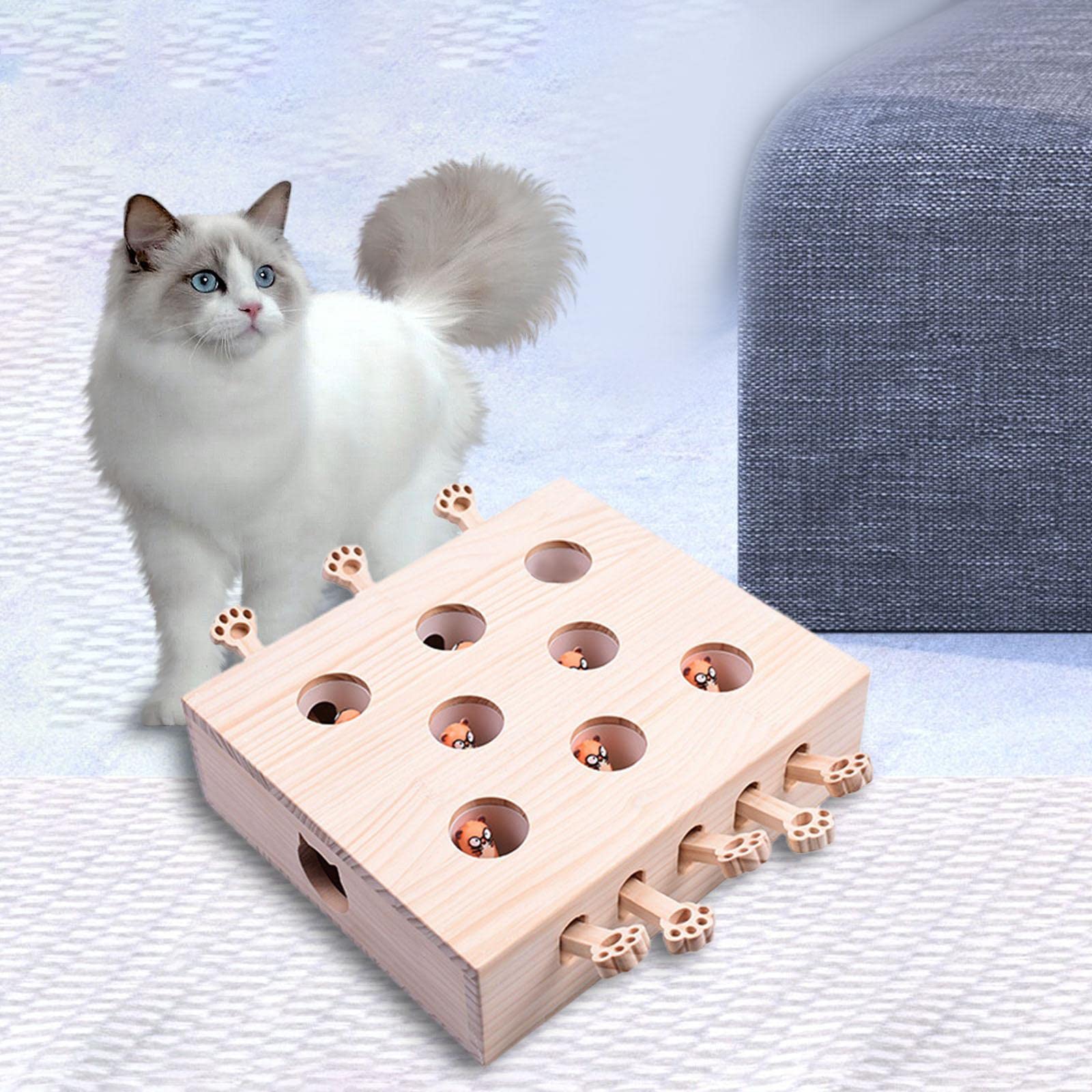 Divertidos Juguetes para Gatos, Suministros para Mascotas, Caja de Laberinto, Accesorios para El Dormitorio del Y El Patio, Forma de muñeca